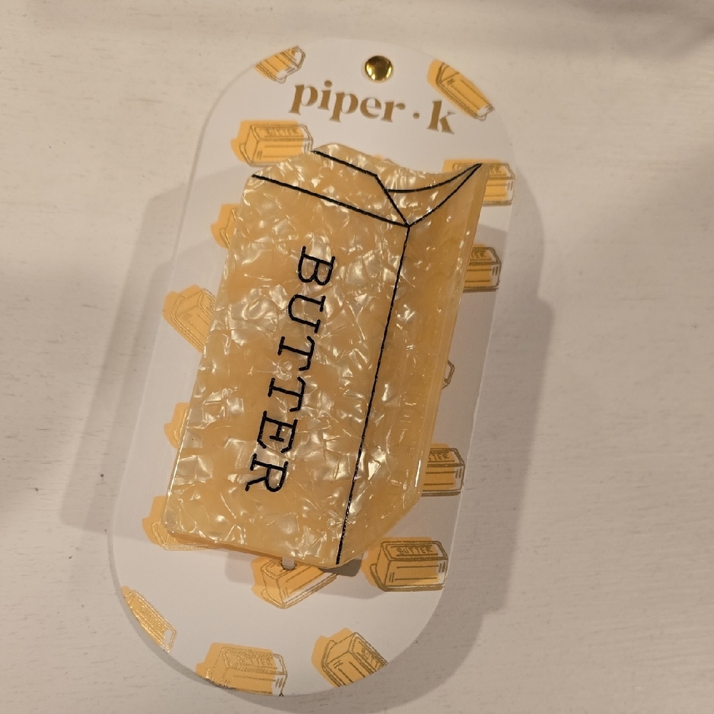 Piper Gold Butter-Themed Hair Claw Clip